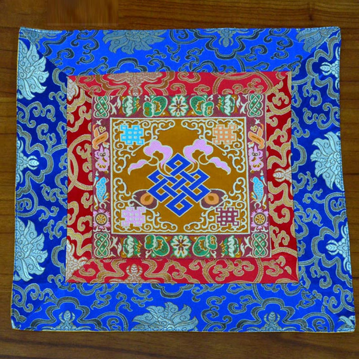 Oración Altar Mat Meditación Fuerza Nudo Sin Fin Vajra Man-Bcu Kalachakra Símbolos Auspiciosos