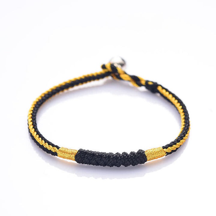 Pulsera de protección de cadena de suerte trenzada hecha a mano tibetana con Buddha Stones