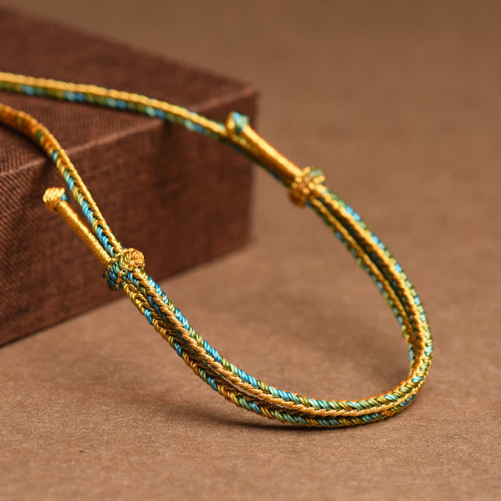 Colgante de collar de riqueza de cobre con cadena colorida de Buddha Stones
