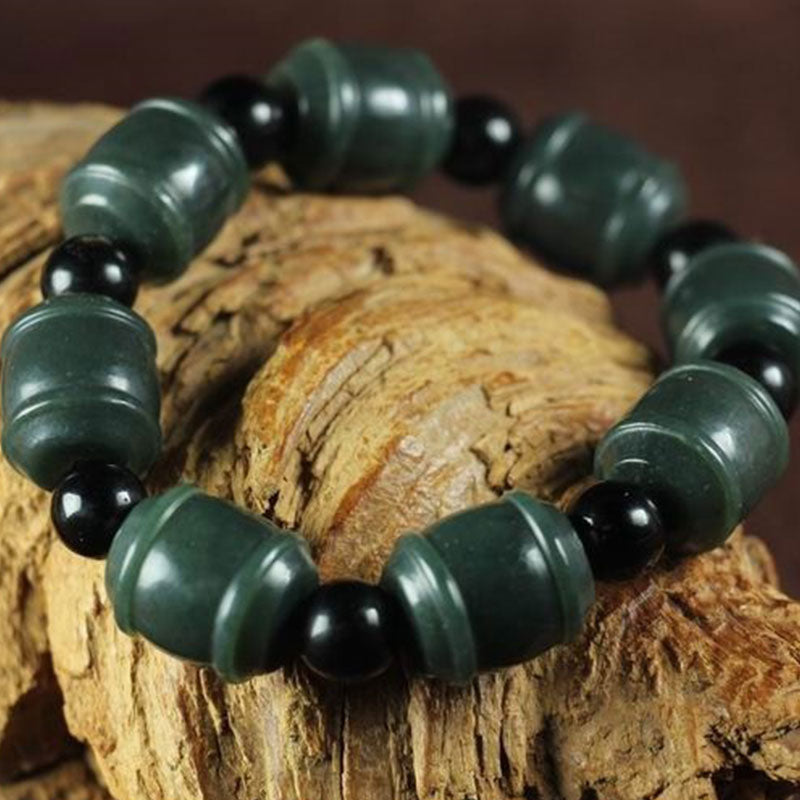 Pulsera de curación de jade cian natural