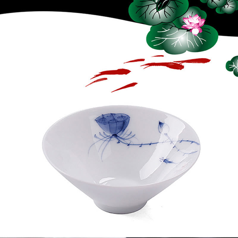 Buddha Stones Vintage ciruela orquídea bambú crisantemo loto pez Koi taza de té de cerámica tazas de té Kung Fu