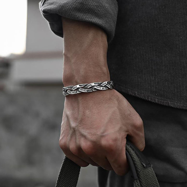 Brazalete con diseño retorcido de peces Koi y Buddha Stones, pulsera de la suerte y la riqueza