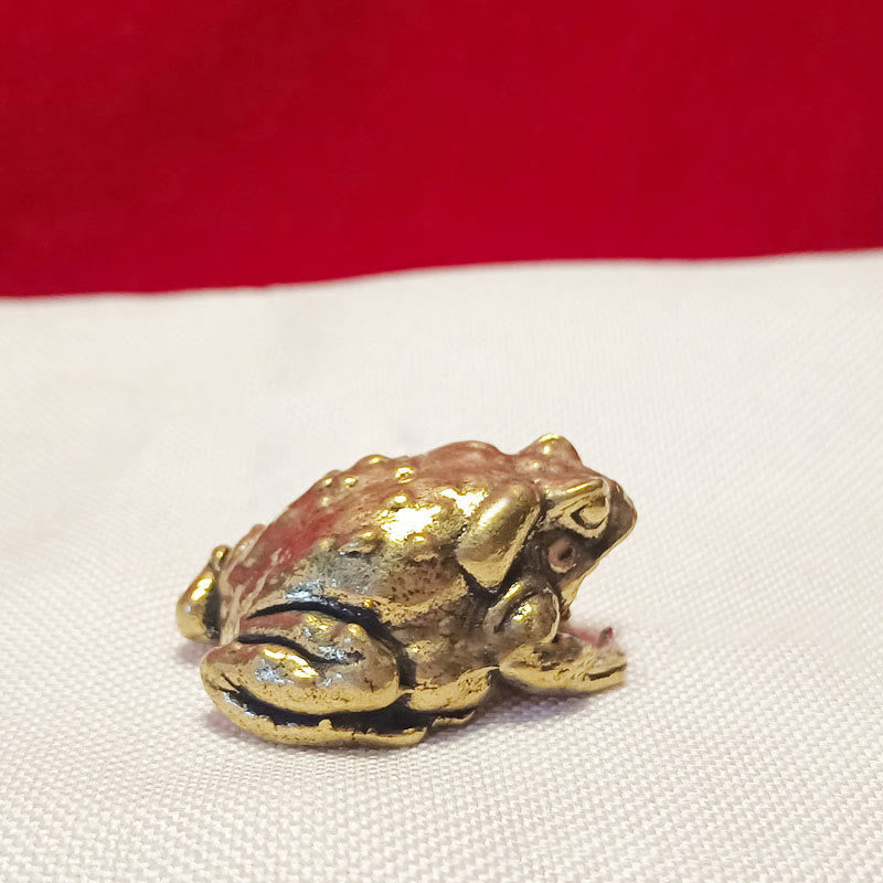 Buddha Stones, Mini Rana pequeña, Tortuga, pez Koi, Caracol, cangrejo, cobre, riqueza, decoración del hogar - Rana Feng Shui - image 20