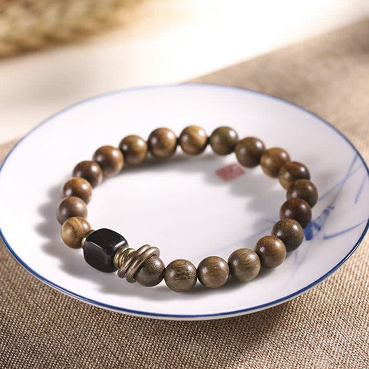 Pulsera de paz calmante de cristal de sándalo verde tibetano