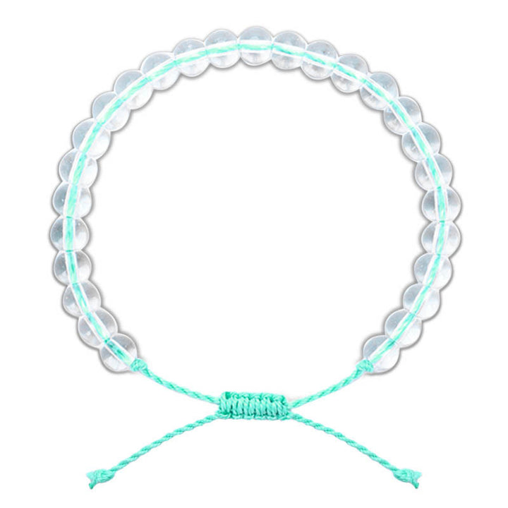Pulsera ajustable de hilo trenzado con cuentas de vidrio hechas a mano