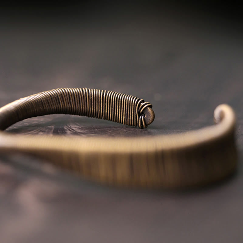 Pulsera ajustable con diseño simple de Buddha Stones, latón, cobre y suerte para la riqueza. - image 6