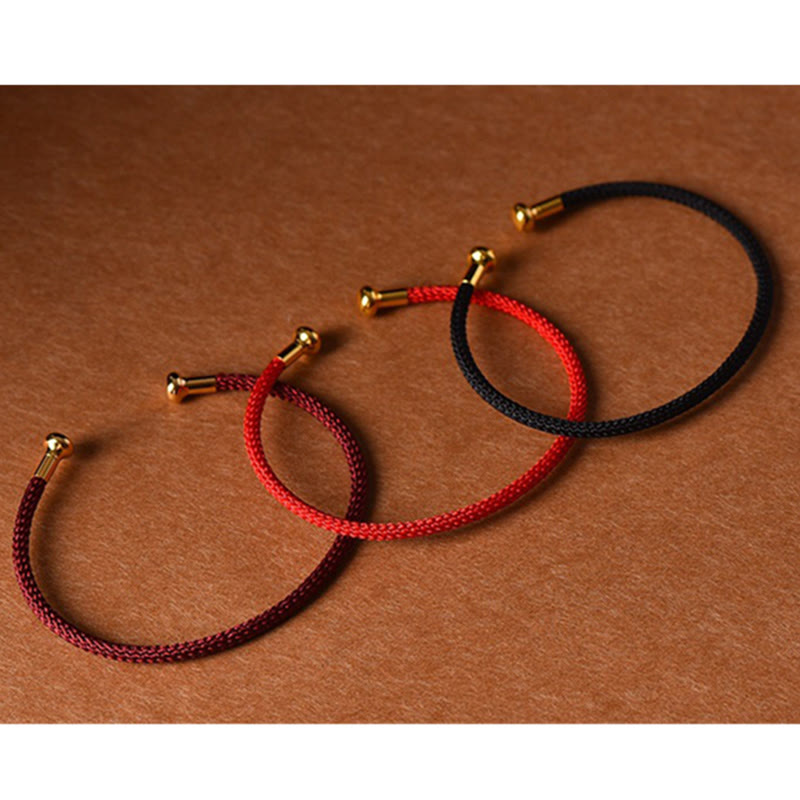 Pulsera de cuerda trenzada de la suerte hecha a mano con diseño simple de Buddha Stones