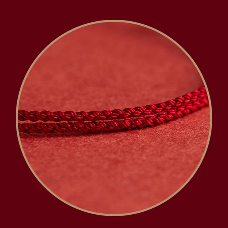 Pulsera de hilo rojo con hebilla de loto, paz, alegría, suerte, fortuna, plata de ley 925 , Buddha Stones