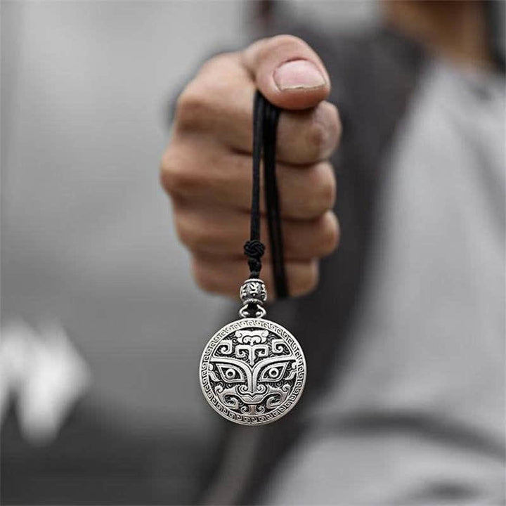 Lucky FengShui criatura mitológica Taotie riqueza collar colgante