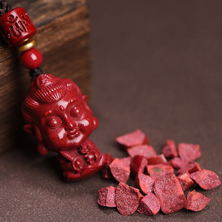 Buddha Stones del zodiaco chino, Buda natal, amuleto de cinabrio Natural, colgante para mantener alejados los espíritus malignos