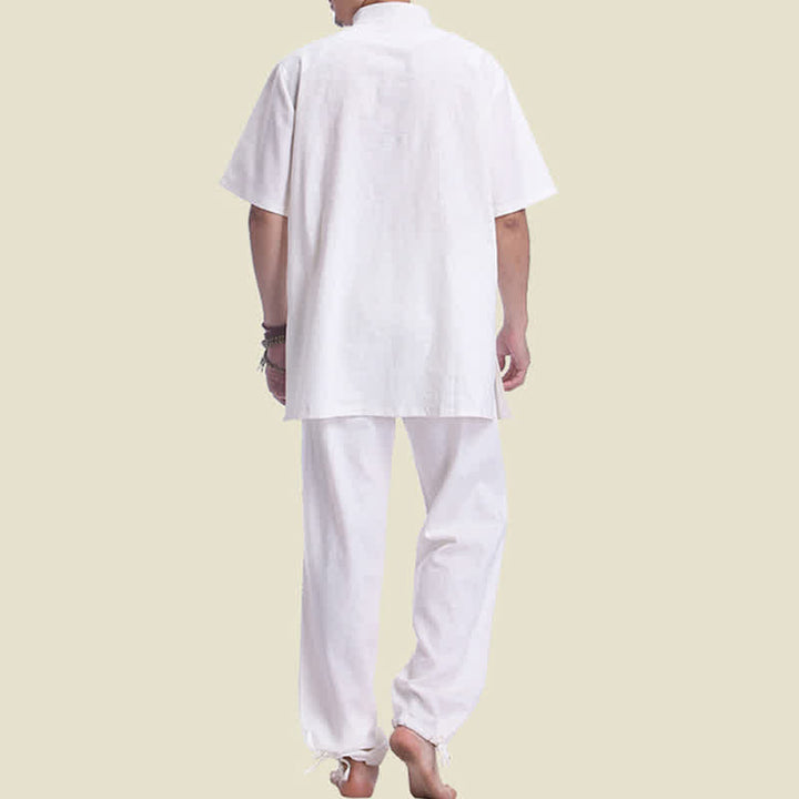 Conjunto de ropa de lino y algodón para hombre con Buddha Stones, meditación espiritual zen y práctica de oración - image 10