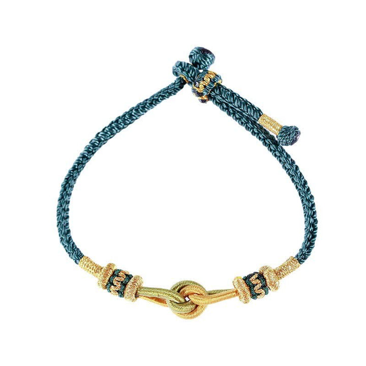 Pulsera de hilo trenzado con Buddha Stones, hecha a mano, anudada, fuerza de la fe