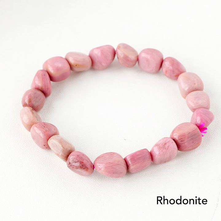 Pulsera de conciencia espiritual de piedra de cristal de forma irregular natural