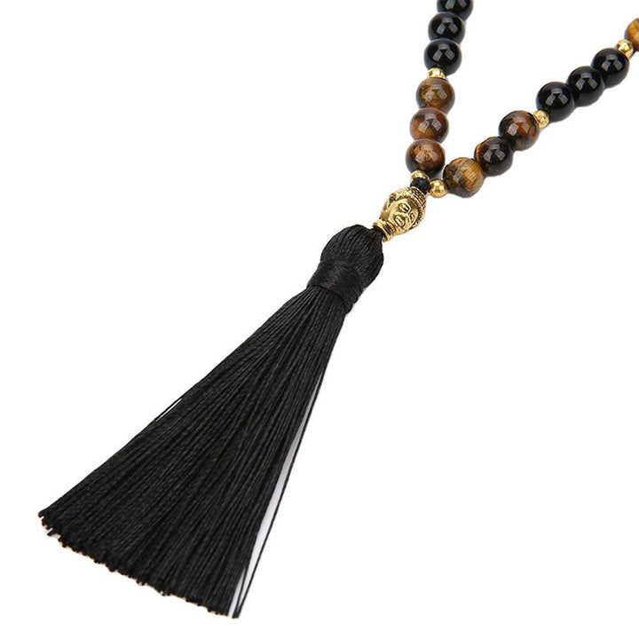Pulsera Mala de Protección de Jaspe Verde Tibetano con Buddha Stones