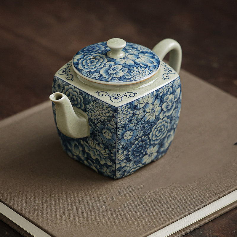 Buddha Stones porcelana azul y blanca té chino Gongfu cerámica tetera de kungfú taza filtro de té bote