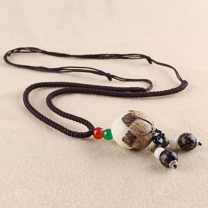 Collar con colgante de armonía de la sabiduría del loto de la semilla de Bodhi de las Buddha Stones - Semilla de loto Bodhi - image 14