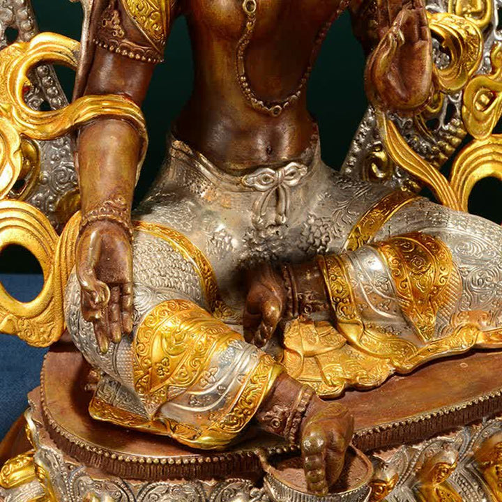 Decoración de estatua de cobre Bodhisattva Green Tara Hope