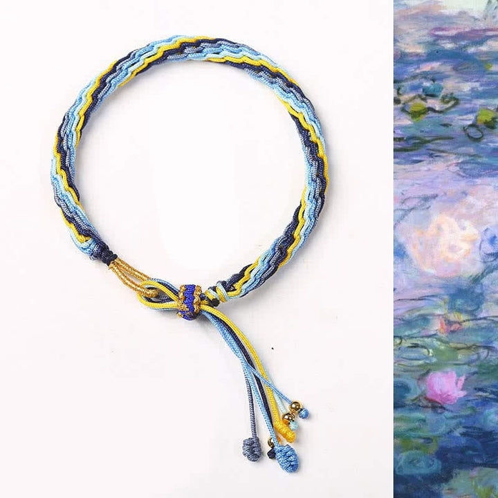 Pulsera trenzada de protección de cuerda de suerte con nudo de reencarnación