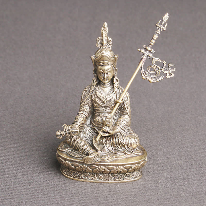 Figura de Buda Padmasambhava, estatua de cobre de serenidad, decoración del templo - image 1