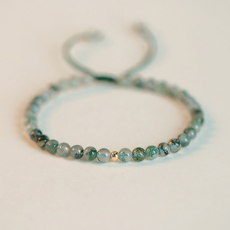Pulsera Lucky Balance de Ágata Musgosa con Buddha Stones