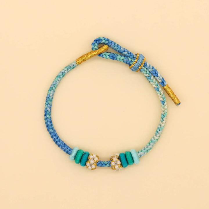 Pulsera trenzada de cuerda de la suerte con nudo de paz de ocho hilos hecha a mano con Buddha Stones - image 11