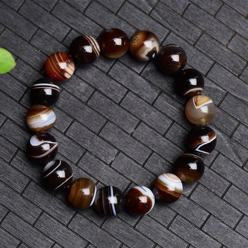 Pulsera Buddha Stones Sardónix Tibetano Felicidad Positiva