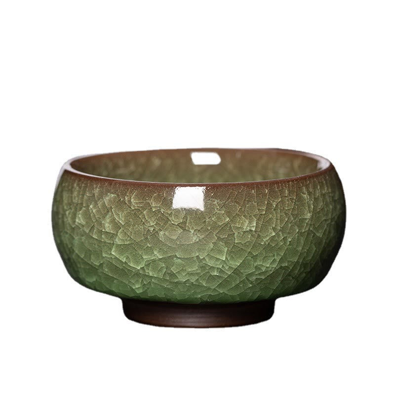 Taza de té de porcelana con diseño de grietas de hielo verde chino, Buddha Stones, cambio de horno Jianzhan, taza de té de Kung Fu
