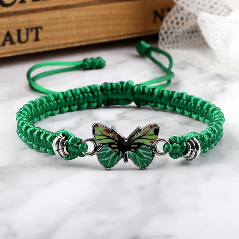 Pulsera con dije de hilo de amor y libertad de mariposa con Buddha Stones