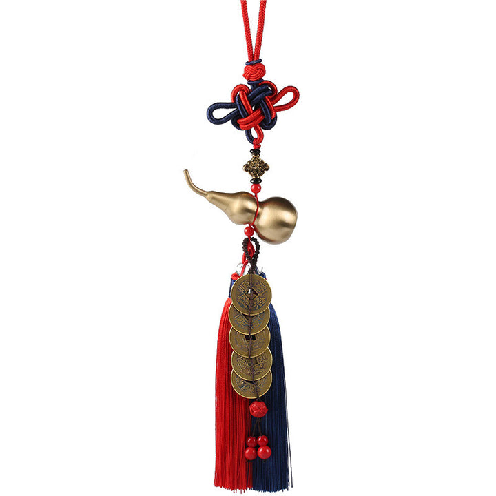 Buddha Stones Feng Shui Wu Lou calabaza monedas chinas antiguas riqueza decoración colgante de coche