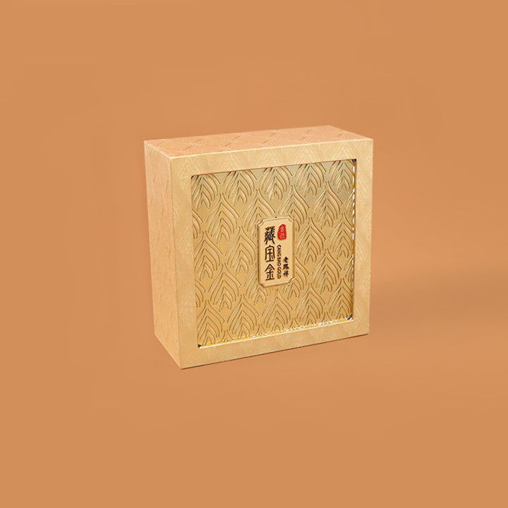 Caja de regalo con patrón de plumas de almacenamiento de joyería retro