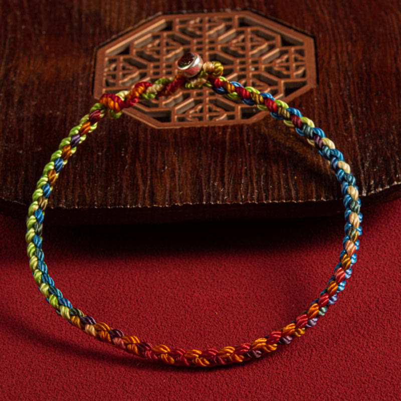 Buddha Stones &quot;Que seas bendecido con paz y seguridad en las cuatro estaciones&quot; Pulsera Lucky Multicolor