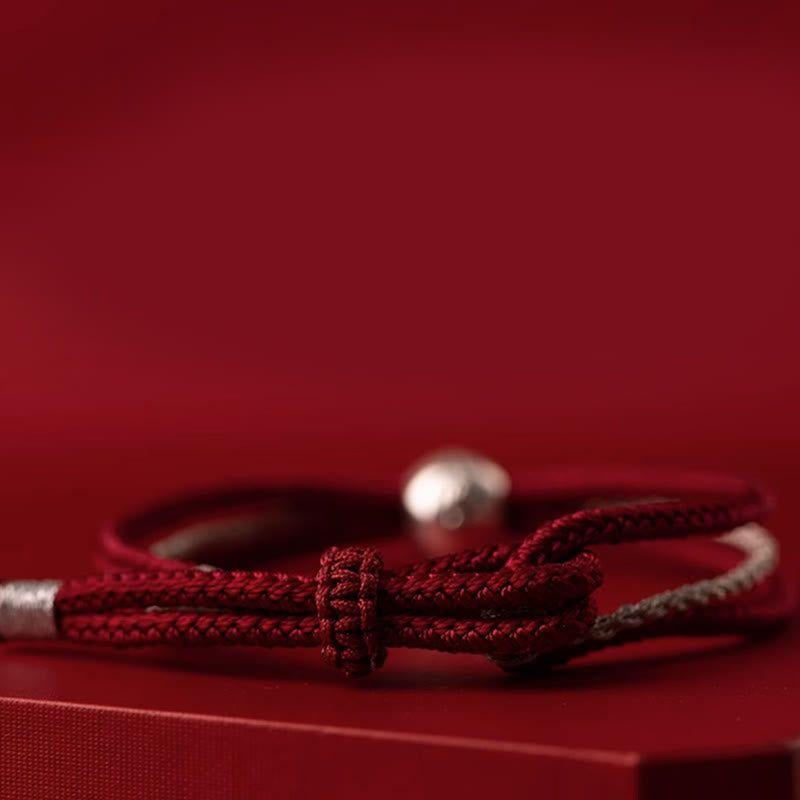 Pulsera de cuerda de la suerte de la diosa de la riqueza Zakiram tibetana de plata de ley 925 con Buddha Stones