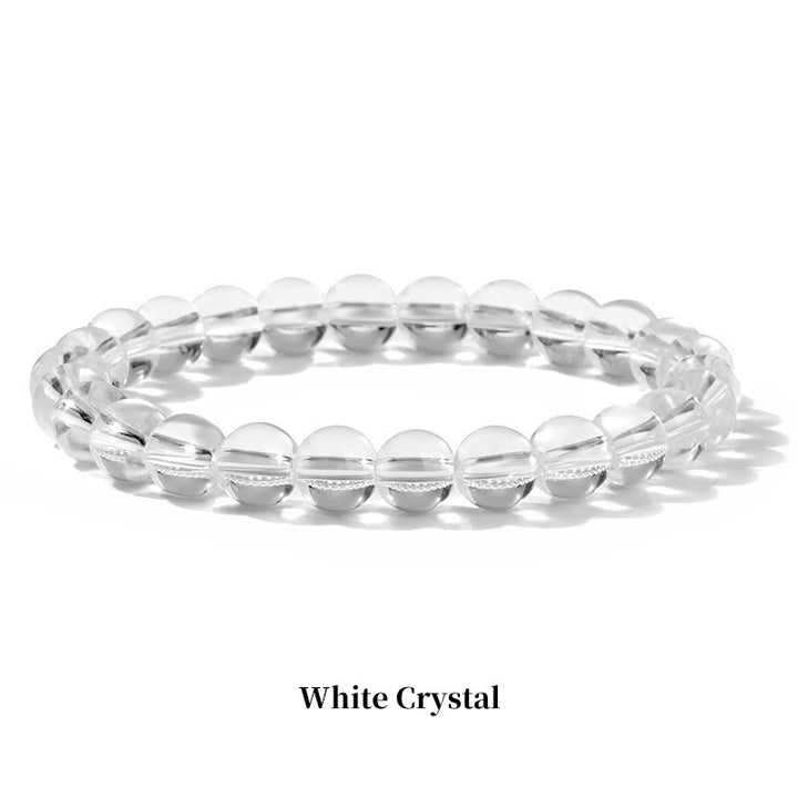 Pulsera de cuentas curativas de cuarzo con piedra natural de piedras de Buddha Stones - 8 mm - Cristal blanco - image 22