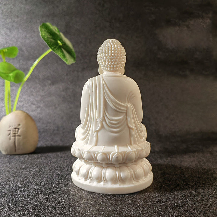 Buddha Stones Mini fruta de marfil Tathagata Buda Lotus Kwan Yin Avalokitesvara Manjusri Samantabhadra Serenity decoración de escritorio