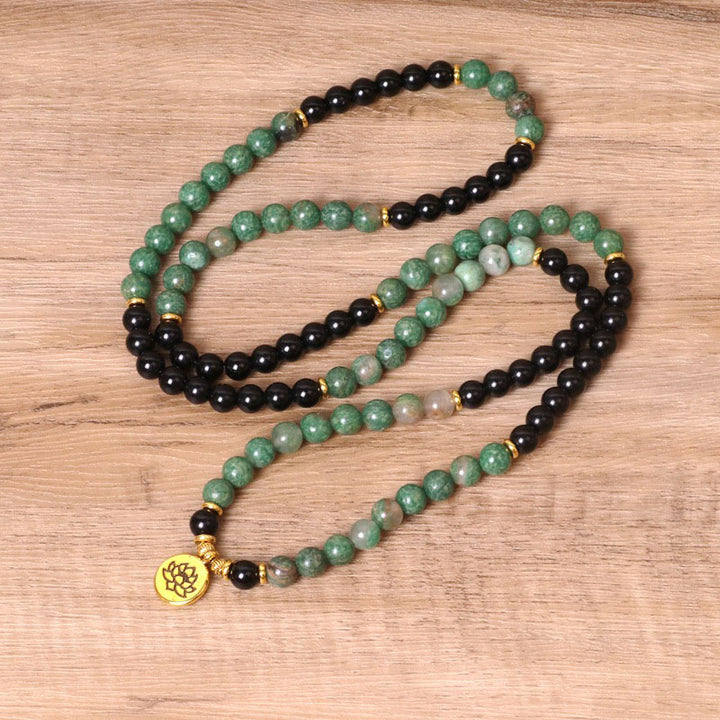 Pulsera curativa Mala de ágata natural con 108 Buddha Stones
