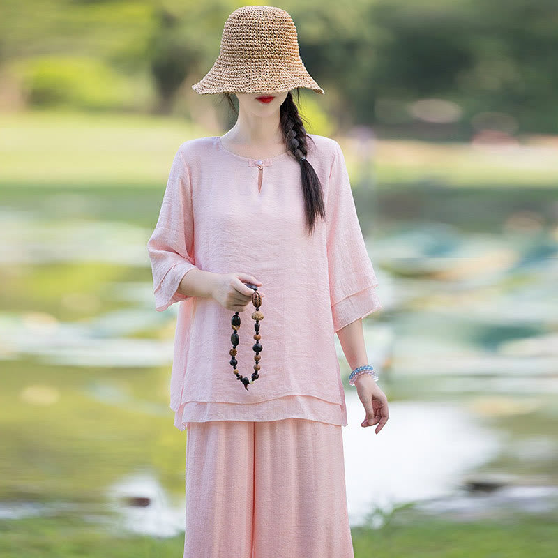 Conjunto de ropa de práctica matutina espiritual Zen para meditación y oración de Tai Chi, conjunto para mujer - image 18