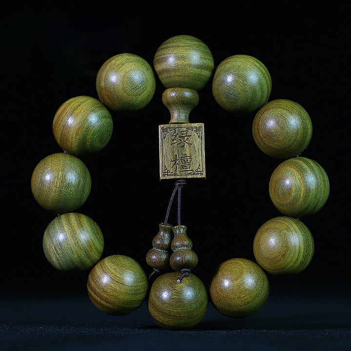 Pulsera curativa de sándalo verde tibetano con Buddha Stones - image 3
