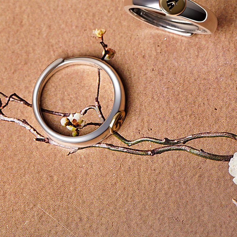 Anillo de paz de Buda Natal con Buddha Stones de Buda tibetanas Om Mani Padme Hum talladas del zodíaco chino