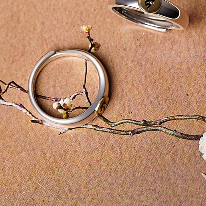 Anillo de paz de Buda Natal con Buddha Stones de Buda tibetanas Om Mani Padme Hum talladas del zodíaco chino