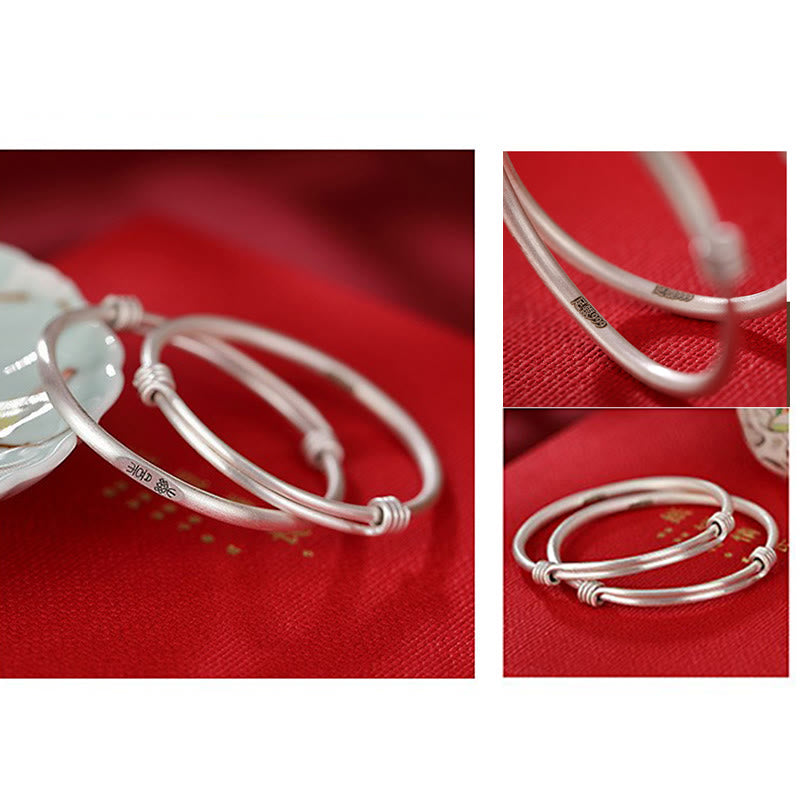 Pulsera para niños con Buddha Stones de plata de ley 999, protección de la paz y la alegría