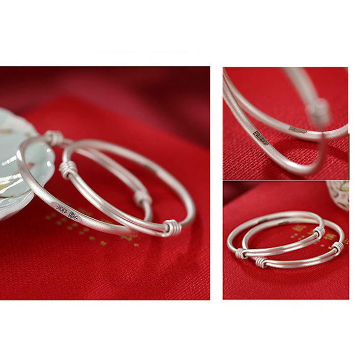 Pulsera para niños con Buddha Stones de plata de ley 999, protección de la paz y la alegría