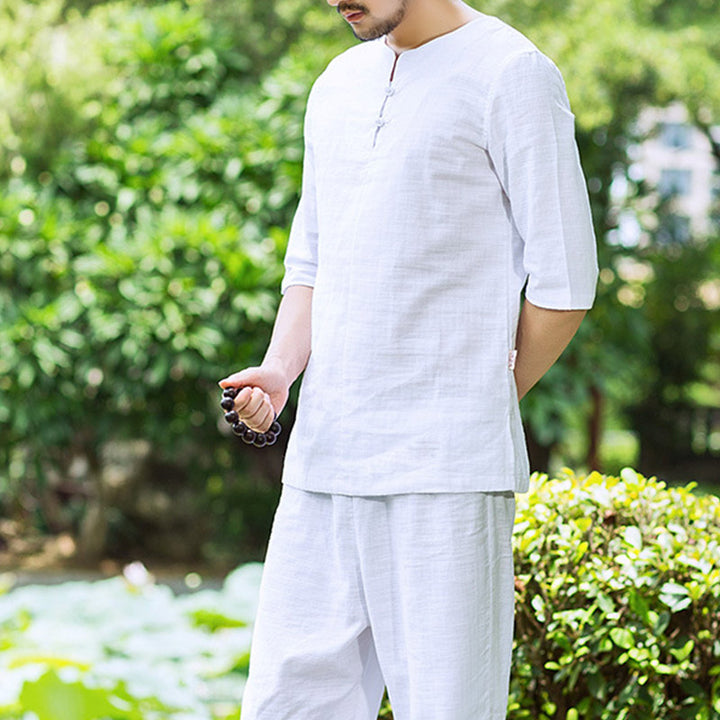 Conjunto de uniforme para hombre, ropa de práctica Zen espiritual, meditación , Buddha Stones