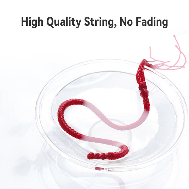 Pulsera de cuerda roja con nudo de paz de ocho hilos, cuentas de la suerte de oro 999 con Buddha Stones