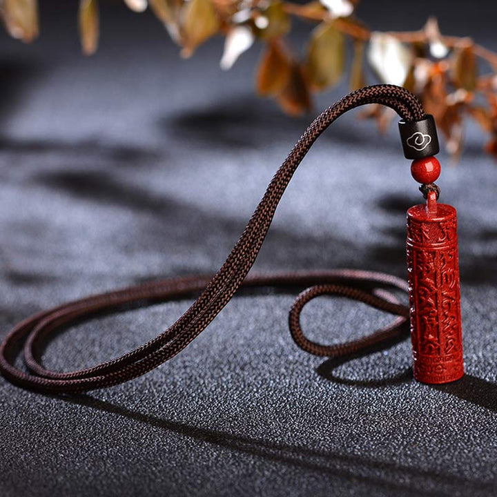 Collar de cadena de concentración de mantra de cinabrio tibetano con Buddha Stones