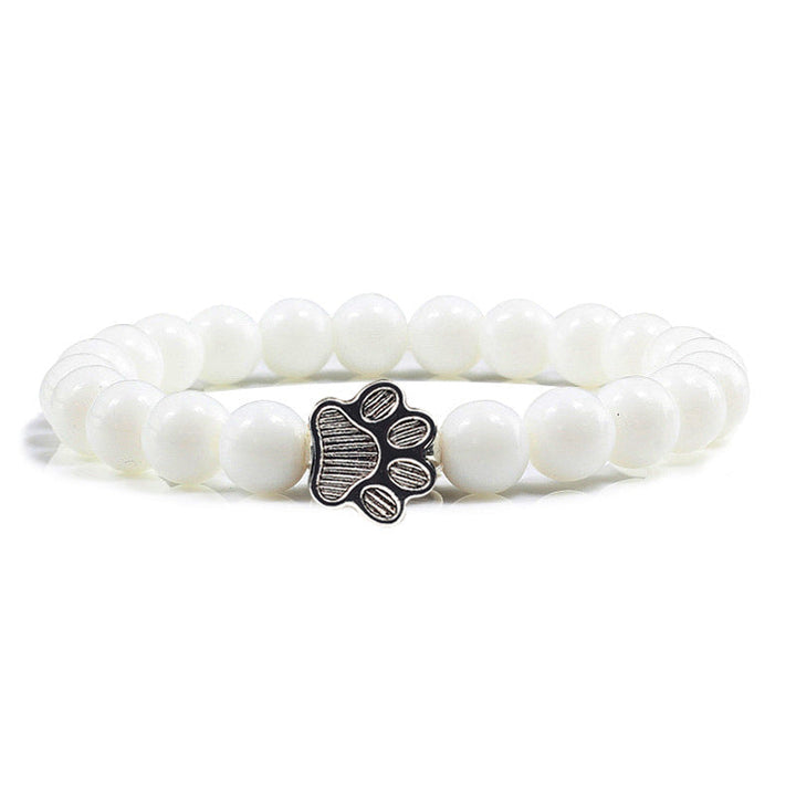 Buddha Stones Pulsera de piedra “Salva a un perro” - Piedra blanca - image 15