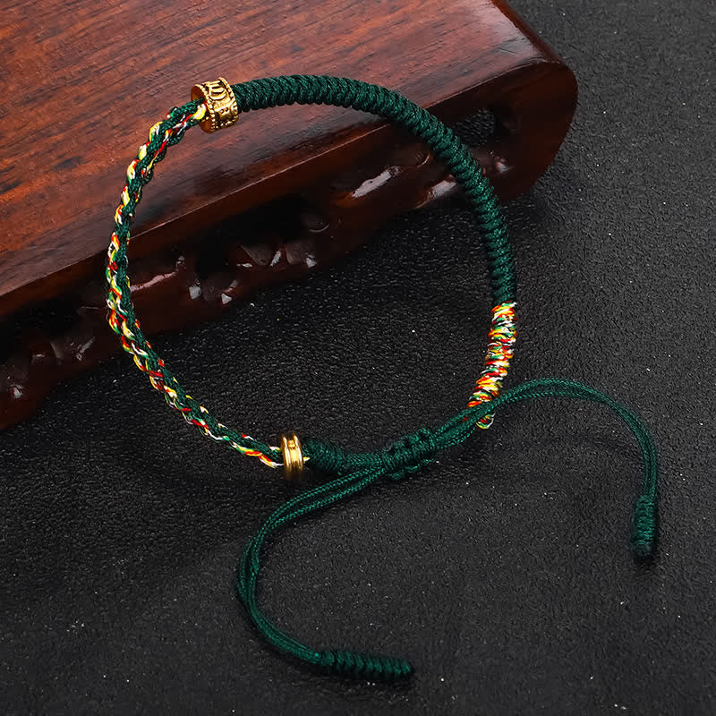 Pulsera de cuerda de la suerte con Buddha Stones Om Mani Padme Hum