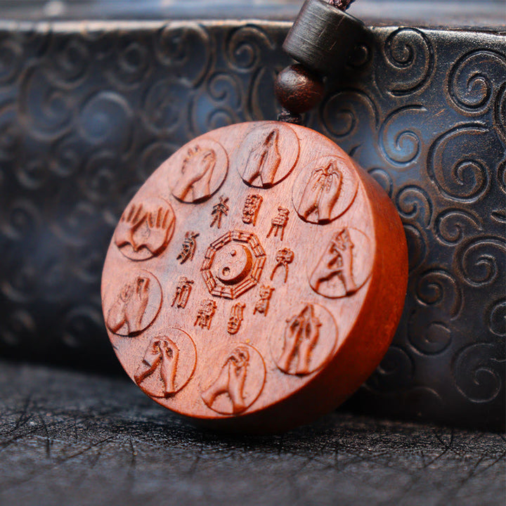 Buddha Stones, relámpago, madera de azufaifo, Yin Yang, Bagua, fantasmas de montaña, colgante de collar de protección para gastar dinero