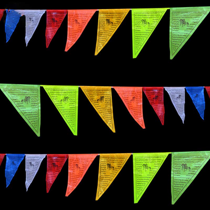 Banderas de oración triangulares para exteriores con bendición tibetana (25 unidades) - image 1