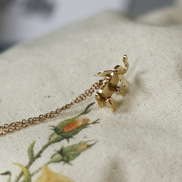 Colgante de cadena de collar de suerte de acero de titanio elefante