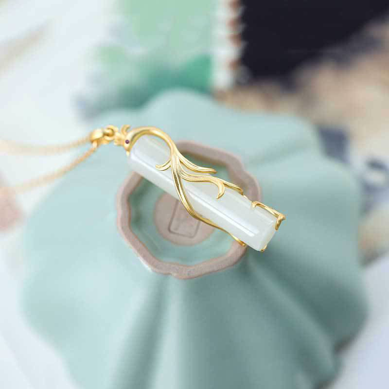 Colgante de collar de protección de cobre con Buddha Stones , dragón de Jade y Fénix - image 8